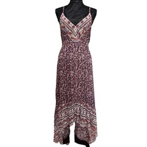 Angie Brand Spaghetti Strap Boho Fairy Floral Maxi Dress NWT L